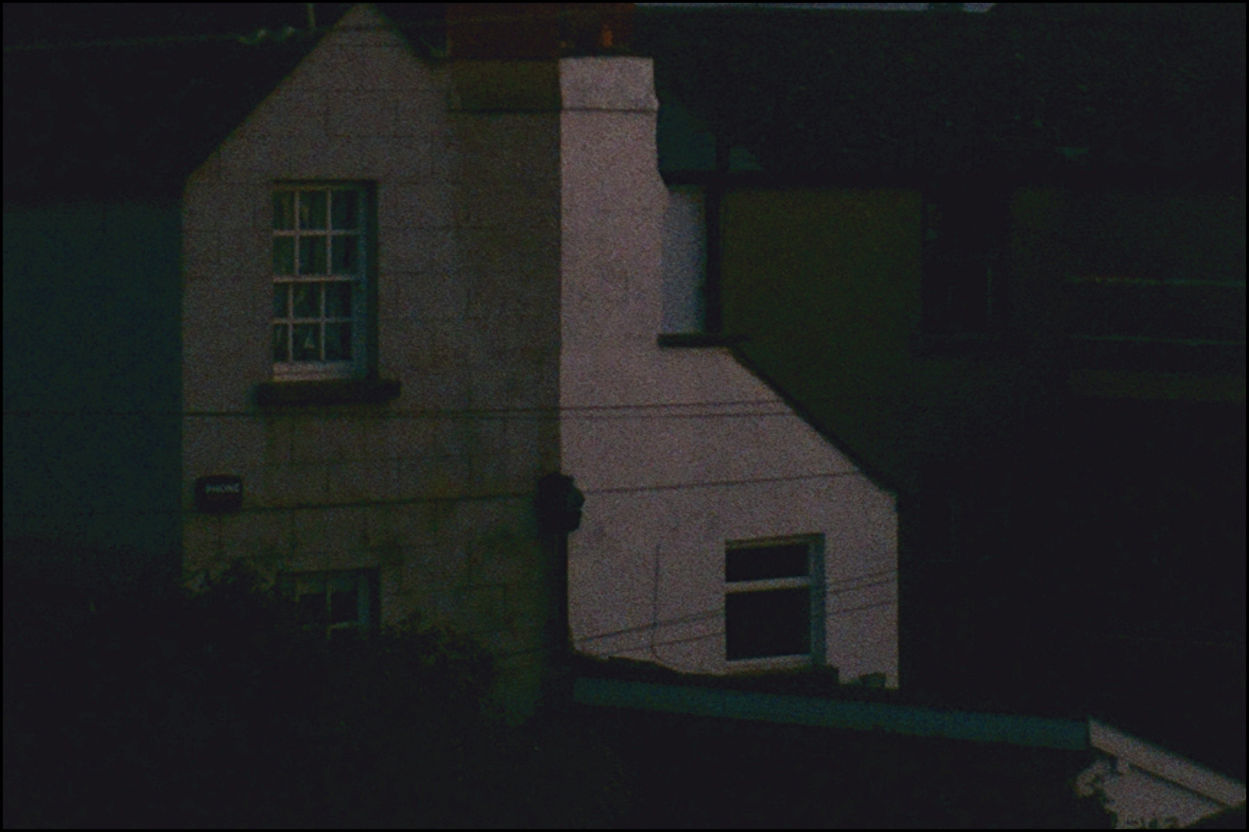 terrace houses at night